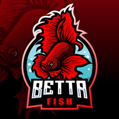 Betta fish mascot. esport logo design