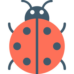 Obraz premium Ladybug Flat Vector Icon 
