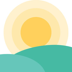 
Sun Rising Flat Vector Icon 
