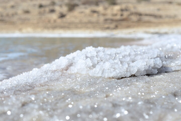 Obraz na płótnie Canvas Dead Sea salt natural mineral formation at the Dead Sea 
