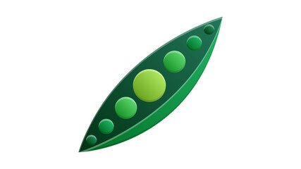 Cartoon green peas on white background, healthy food, vegetable harvest. Vector icon