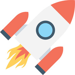 
Rocket Flat Vector Icon
