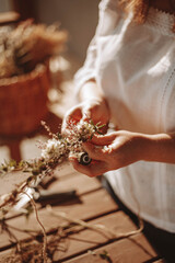 girls hands with flowers