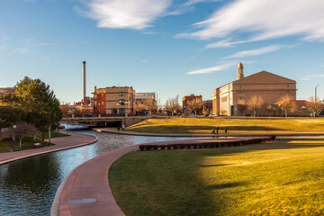 Scenic view of Historic Arkansas Riverwalk in Pueblo, Colorado