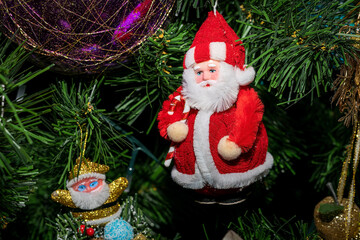 Christmas toy on a tree branch