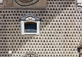 Naples, chiesa del Gesù Nuovo, architectural detail of the facade