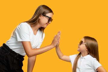 Family team. Positive lifestyle. Understanding support. Happy mother and little daughter girl in...