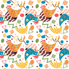 Vector seamless pattern on a transparent background. Easter background.