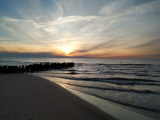 Sunset in the Irbe Strait near the seaweed pier