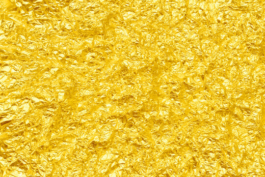 Full Frame Shot Of Crumpled Gold Foil