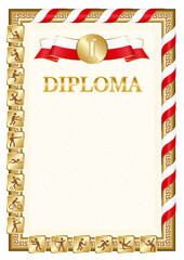 Vertical diploma for first place with Gibraltar flag