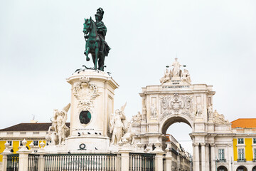 Obraz premium Praça do Comércio, Lisboa, Portugal, Lisbon, Arco da Rua Augusta