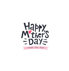 Happy Mothers Day hand lettering.