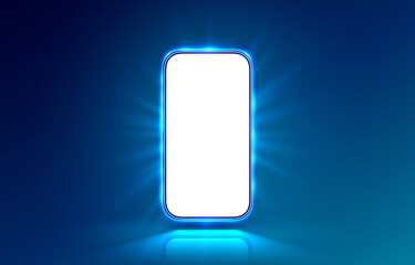 Smartphone mobile screen, technology mobile display light. Vector