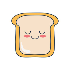 kawaii loaf icon, flat style