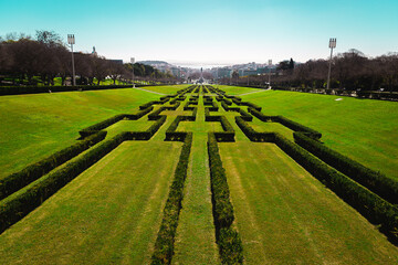 park in Lisbon, Portugal, capital, bush ornaments 