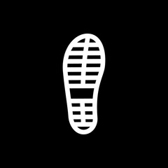 Boot footstep icon or footprint silhouette