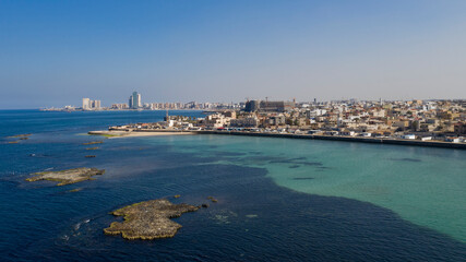 Capital of Libya, Tripoli seafront skyline view