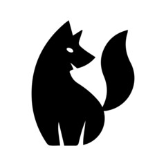 Vector line black and white illustration. Fox, leaf and flowers. Line icons