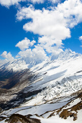 Naklejka premium Mountains in the Himalayas. The trek around Manaslu