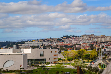 Fototapeta na wymiar View of the city of Lisbon from the surrounding hills, Portugal. 