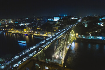 Fototapeta na wymiar Porto, Portugal, Dom Luis I bridge, Ponte Luis I over Douru river