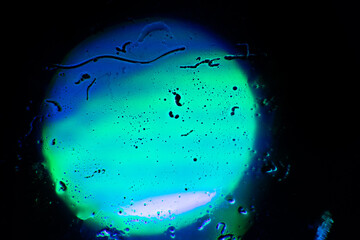 Close up virus, cell microscope abstract in the dark. Background pattern for design..