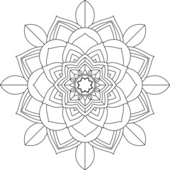 Easy Mandala coloring book simple and basic for beginners, seniors and children. Set of Mehndi flower pattern for Henna drawing and tattoo. Decoration in ethnic oriental, Indian style.