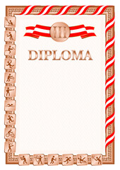 Fototapeta premium Vertical diploma for third place with Canada flag