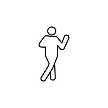ushiro chudan empi uchi, karate line icon. Signs and symbols can be used for web, logo, mobile app, UI, UX