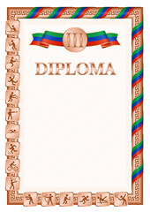 Vertical diploma for third place with Dagestan flag