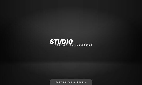 Empty black studio room background, used as background for display your products