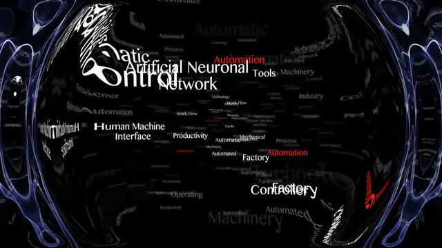 AUTOMATION Keywords,, Background, Animation, Loop, 4k
