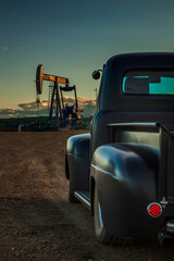 Old truck and oil pump