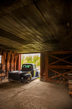 Old Truck In Barn