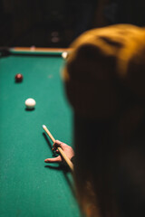 person playing pool