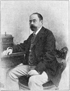 Portrait of Emile Edouard Charles Antoine Zola (Emile Zola) - a French novelist, playwright, journalist. Illustration of the 19th century. White background.