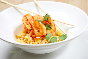 asian dish in the restaurant