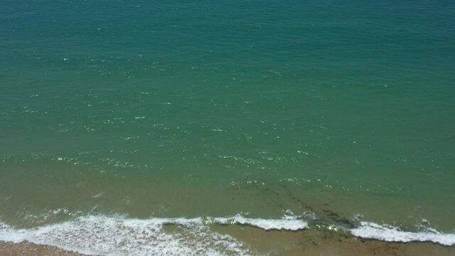 Atlantic ocean seen from above and aerial vird views of the andalusian beaches in south Spain