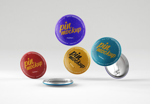 Glossy Button Pin Mockups