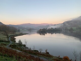 sunrise over Rydal water- lake district