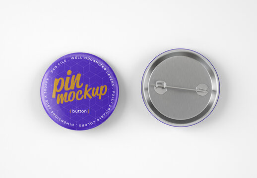 Glossy Button Pin Mockups for Creative Design and Branding Projects