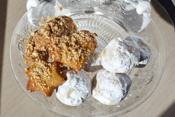 Traditional sweets of Greece for Christmas.