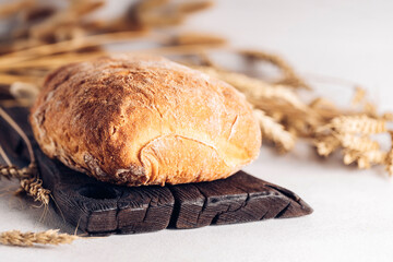 Fresh homemade crisp bread. French bread. Bread at leaven.