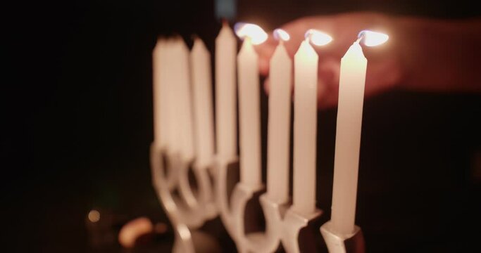 Lighting Up A Menorah or Hannukkiah for Hanukkah 