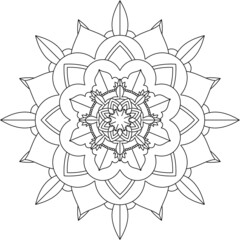 Easy Mandala coloring book simple and basic for beginners, seniors and children. Set of Mehndi flower pattern for Henna drawing and tattoo. Decoration in ethnic oriental, Indian style.