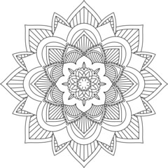 Easy Mandala coloring book simple and basic for beginners, seniors and children. Set of Mehndi flower pattern for Henna drawing and tattoo. Decoration in ethnic oriental, Indian style.