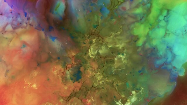Current liquid paints. Abstract color moving background closeup