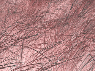 Futuristic neon negative pink color background with grass leaves