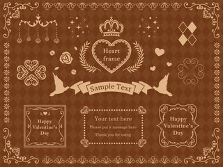 ハート　バレンタインの豪華なフレーム　枠